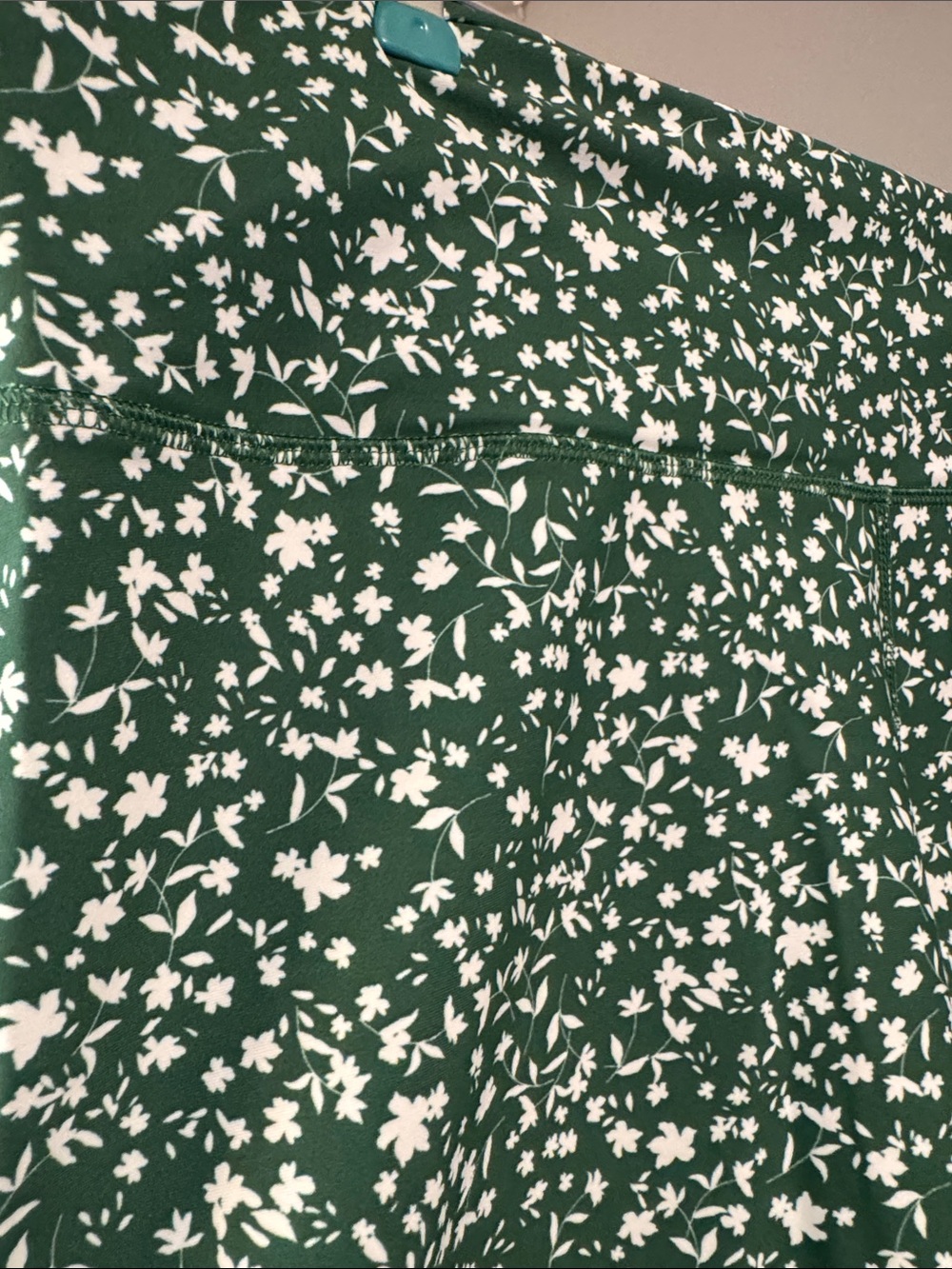 Green Floral Print biker shorts
